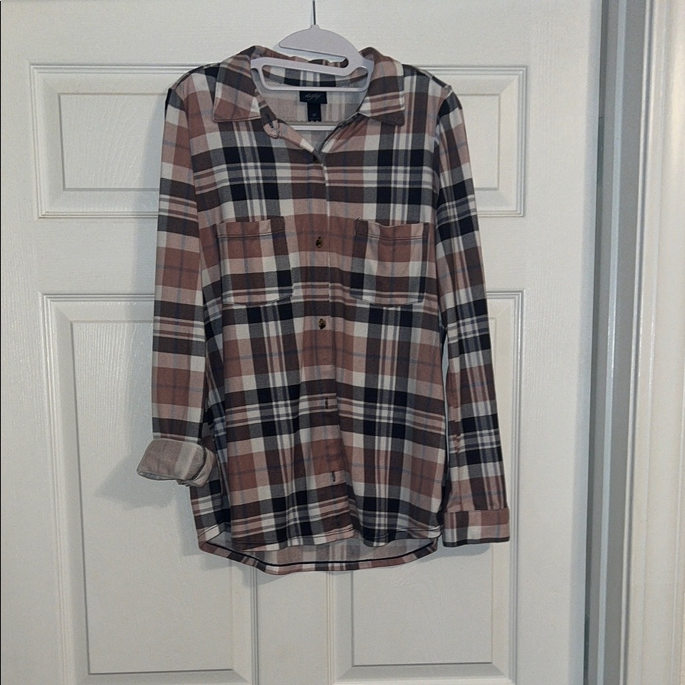 Plaid Button-Up Shirt